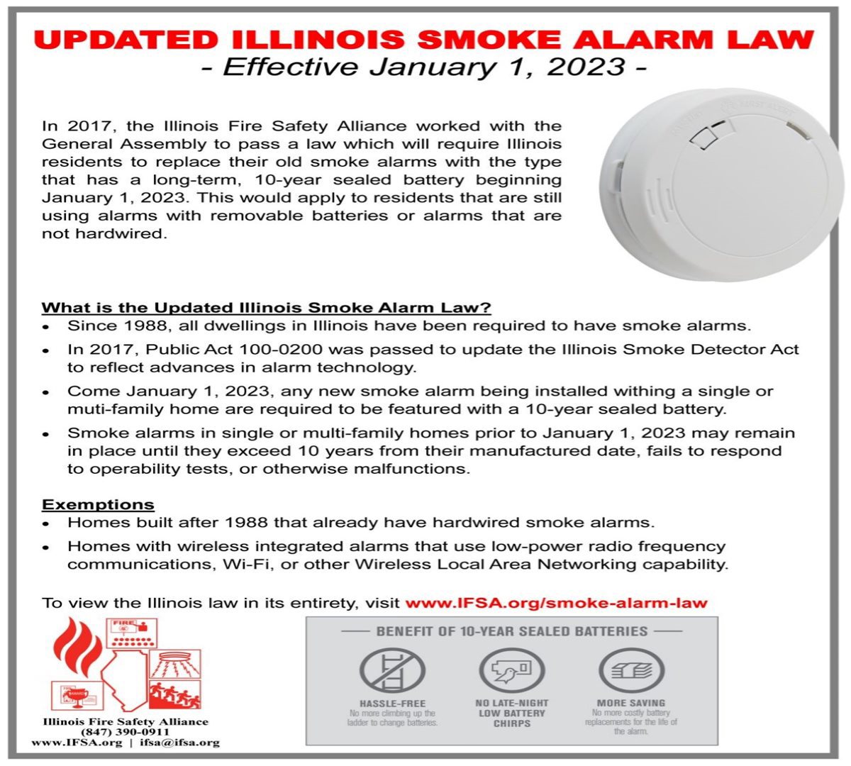 Illinois Updated Smoke Alarm Law